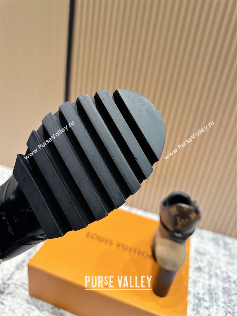 Louis Vuitton Star Trail Ankle Boots 9cm in Mesh, Suede Caflskin LV111828 Khaki 2025 (MD-25111828)