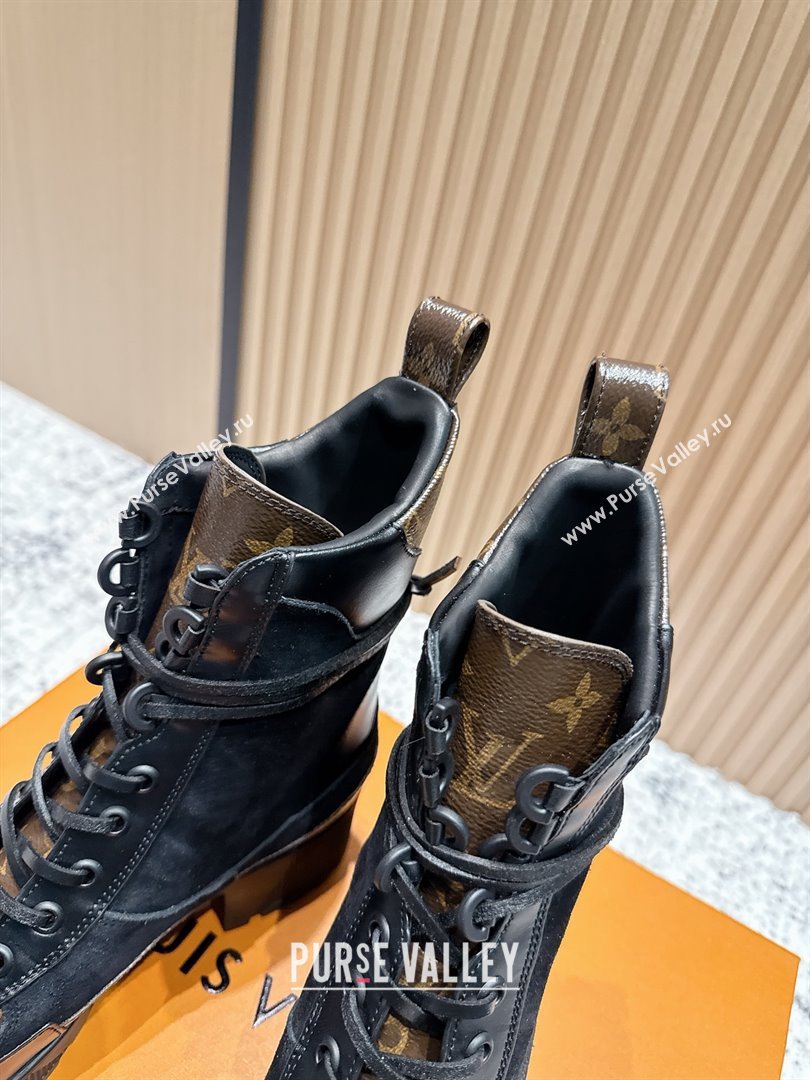 Louis Vuitton Laureate Platform Desert Ankle Boots in Monogram Suede 7cm LV111911 Black 2025 (MD-25111911)
