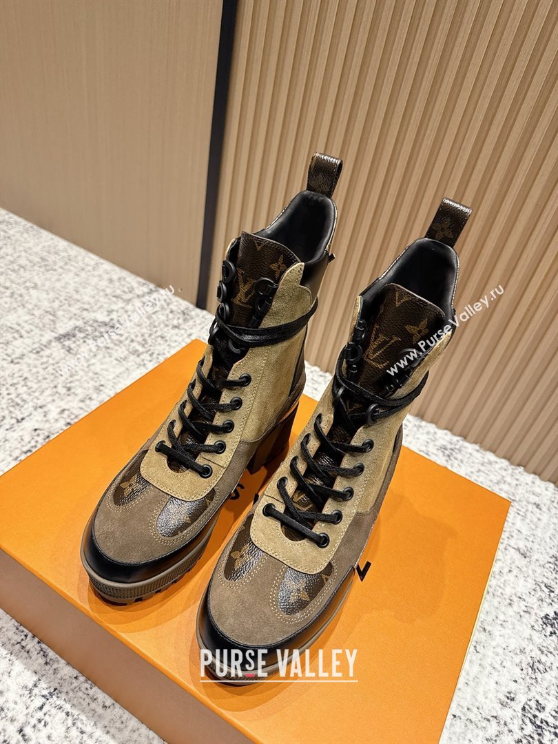 Louis Vuitton Laureate Platform Desert Ankle Boots in Monogram Suede 7cm LV111912 Brown 2025 (MD-25111912)