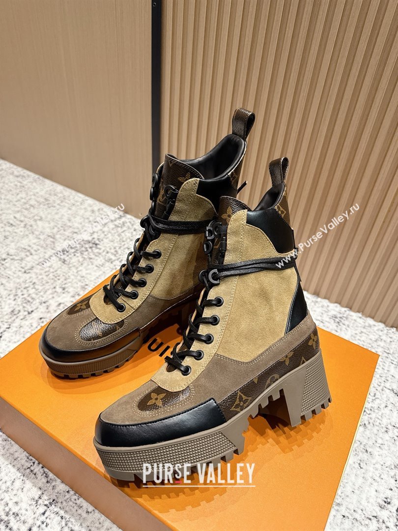 Louis Vuitton Laureate Platform Desert Ankle Boots in Monogram Suede 7cm LV111912 Brown 2025 (MD-25111912)