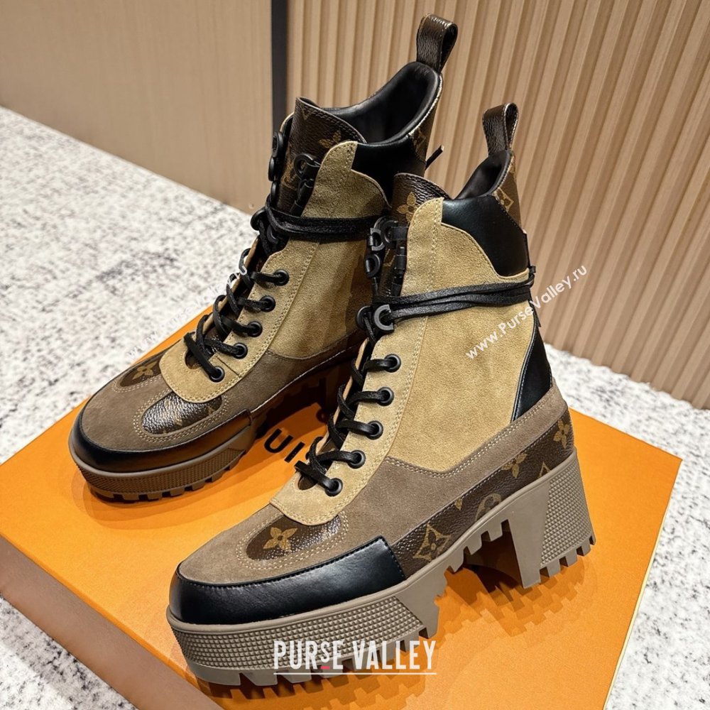 Louis Vuitton Laureate Platform Desert Ankle Boots in Monogram Suede 7cm LV111912 Brown 2025 (MD-25111912)