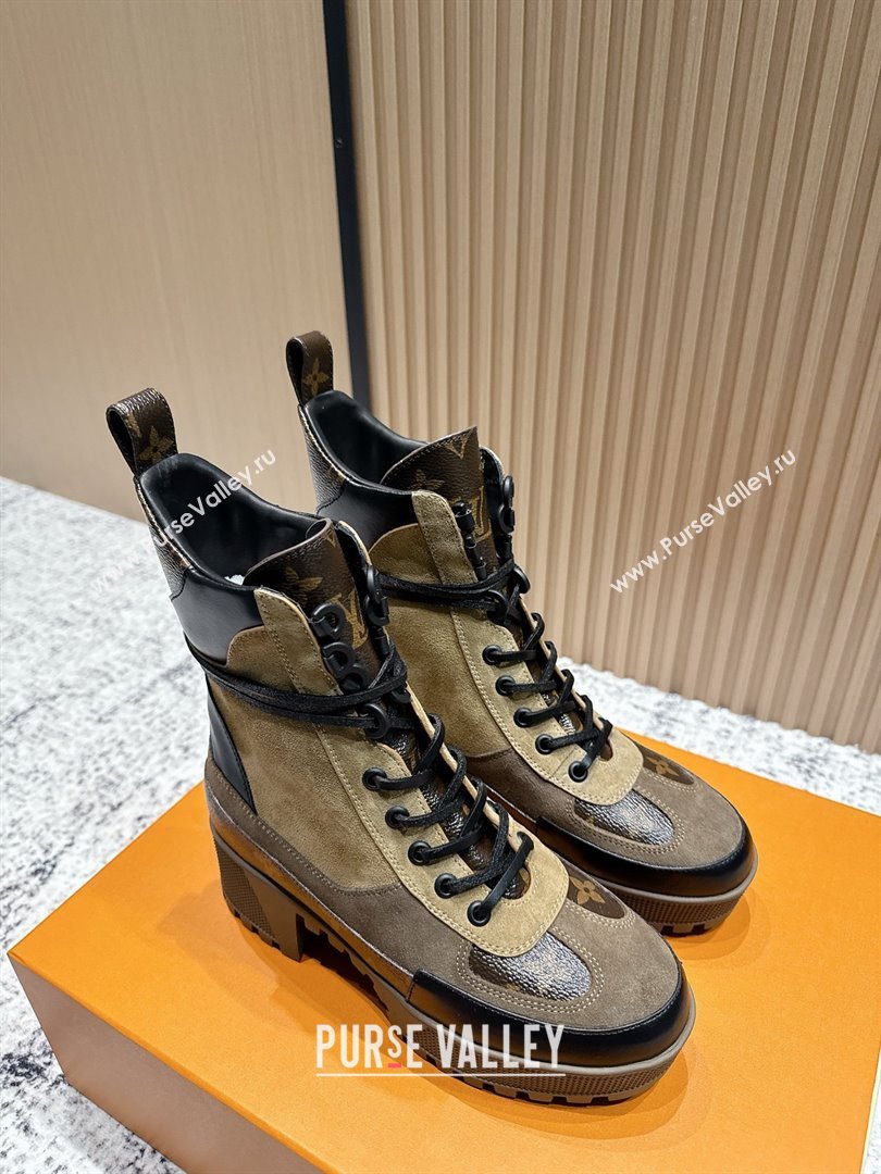 Louis Vuitton Laureate Platform Desert Ankle Boots in Monogram Suede 7cm LV111912 Brown 2025 (MD-25111912)