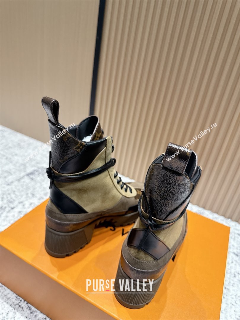 Louis Vuitton Laureate Platform Desert Ankle Boots in Monogram Suede 7cm LV111912 Brown 2025 (MD-25111912)