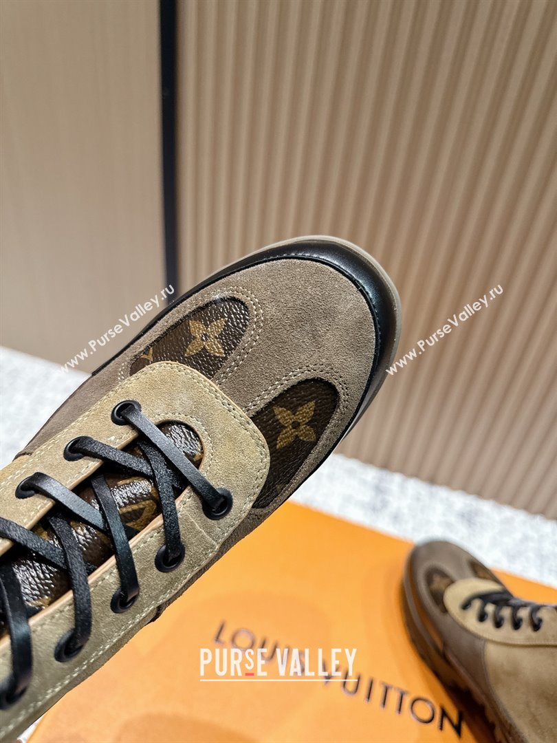 Louis Vuitton Laureate Platform Desert Ankle Boots in Monogram Suede 7cm LV111912 Brown 2025 (MD-25111912)