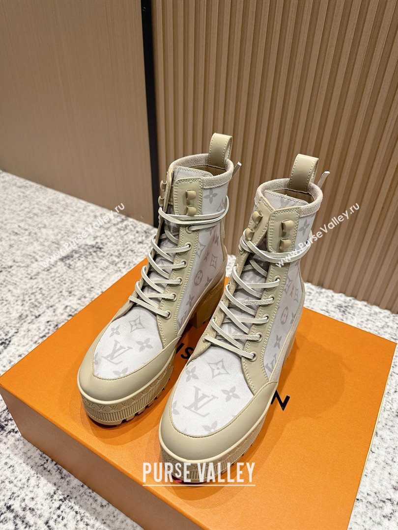 Louis Vuitton Laureate Platform Desert Ankle Boots in Monogram 7cm LV111902 Beige 2025 (MD-25111902)