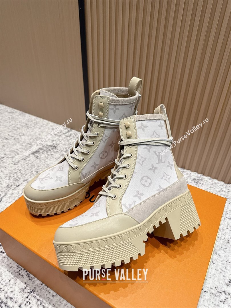 Louis Vuitton Laureate Platform Desert Ankle Boots in Monogram 7cm LV111902 Beige 2025 (MD-25111902)