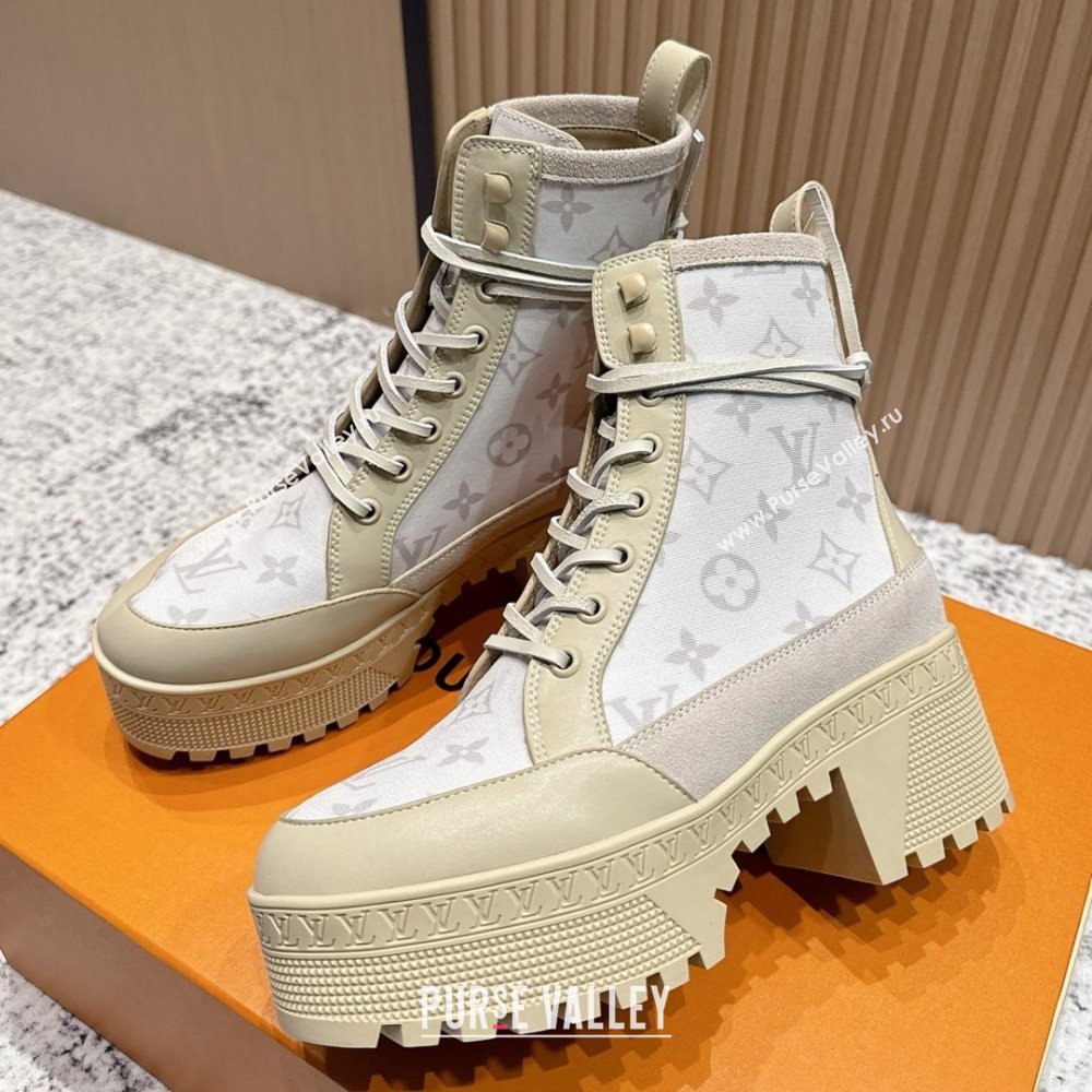 Louis Vuitton Laureate Platform Desert Ankle Boots in Monogram 7cm LV111902 Beige 2025 (MD-25111902)