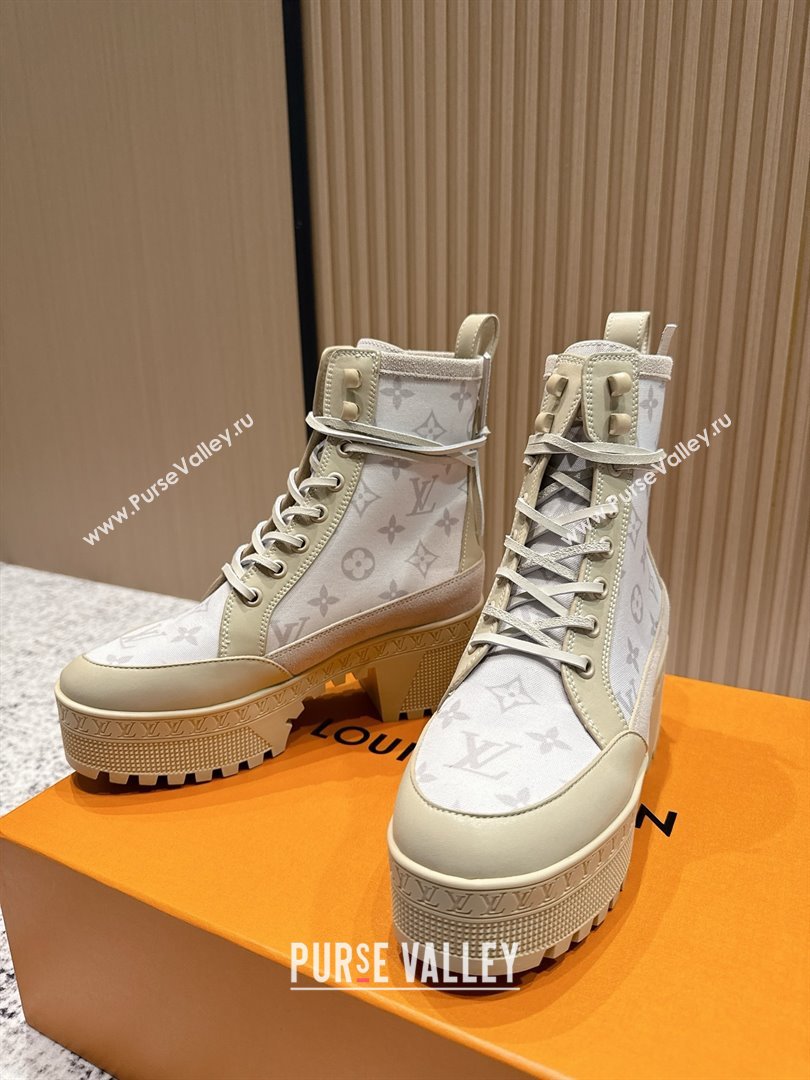 Louis Vuitton Laureate Platform Desert Ankle Boots in Monogram 7cm LV111902 Beige 2025 (MD-25111902)