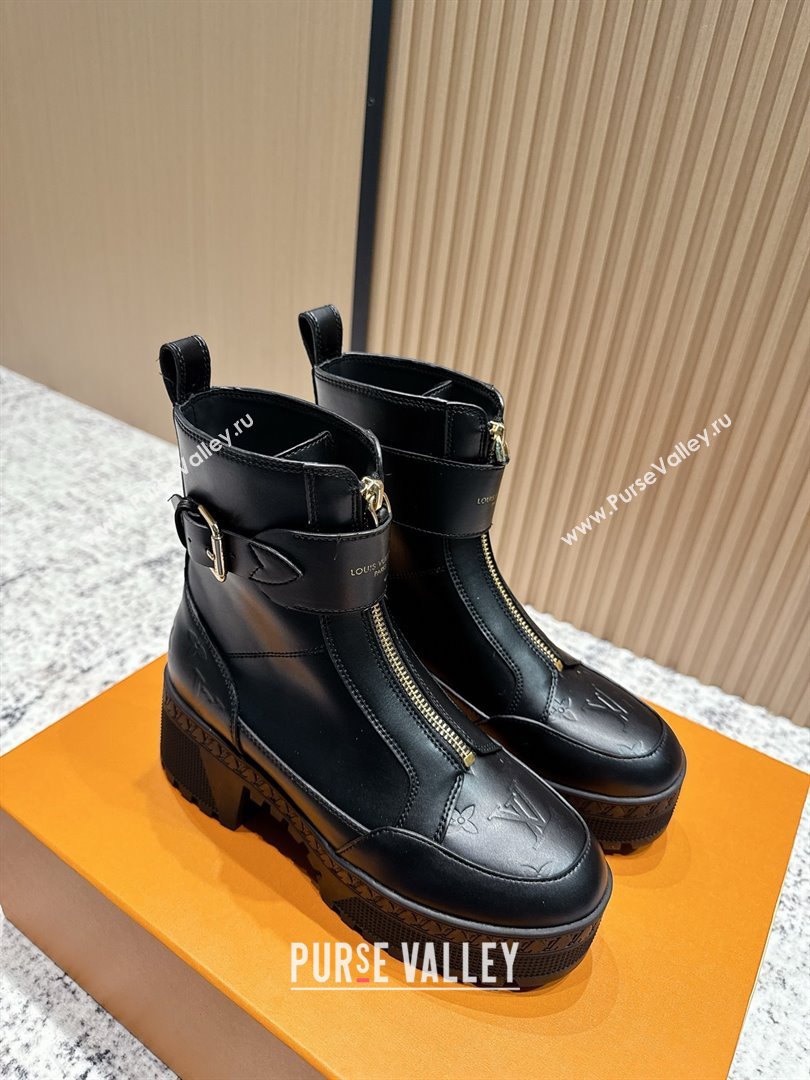 Louis Vuitton Laureate Platform Desert Ankle Boots in Calfskin 7cm LV111915 Black 2025 (MD-25111915)
