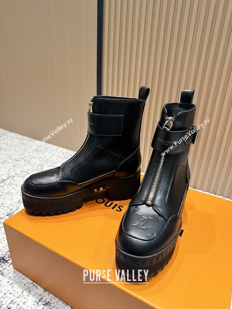 Louis Vuitton Laureate Platform Desert Ankle Boots in Calfskin 7cm LV111915 Black 2025 (MD-25111915)