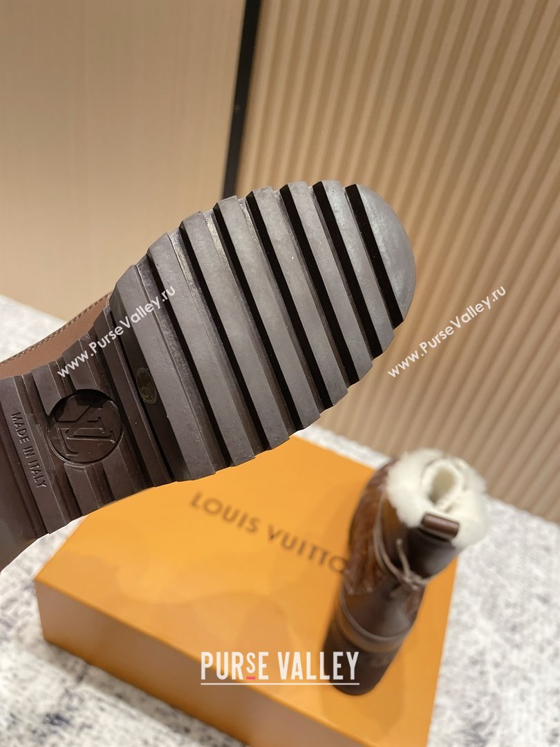 Louis Vuitton Laureate Platform Desert Ankle Boots in Monogram Calfskin Suede 7cm LV111916 Brown 2025 (MD-2511916)