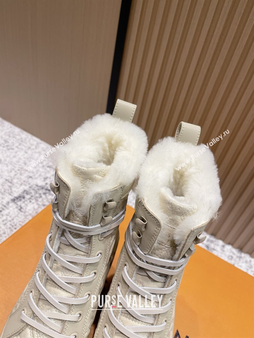 Louis Vuitton Laureate Platform Desert Ankle Boots in Monogram Calfskin Suede 7cm LV111917 Beige 2025 (MD-25111917)
