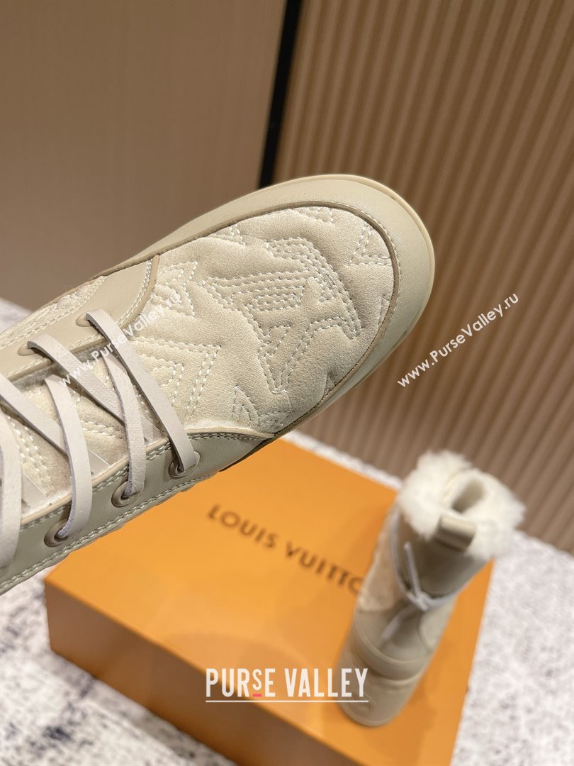 Louis Vuitton Laureate Platform Desert Ankle Boots in Monogram Calfskin Suede 7cm LV111917 Beige 2025 (MD-25111917)