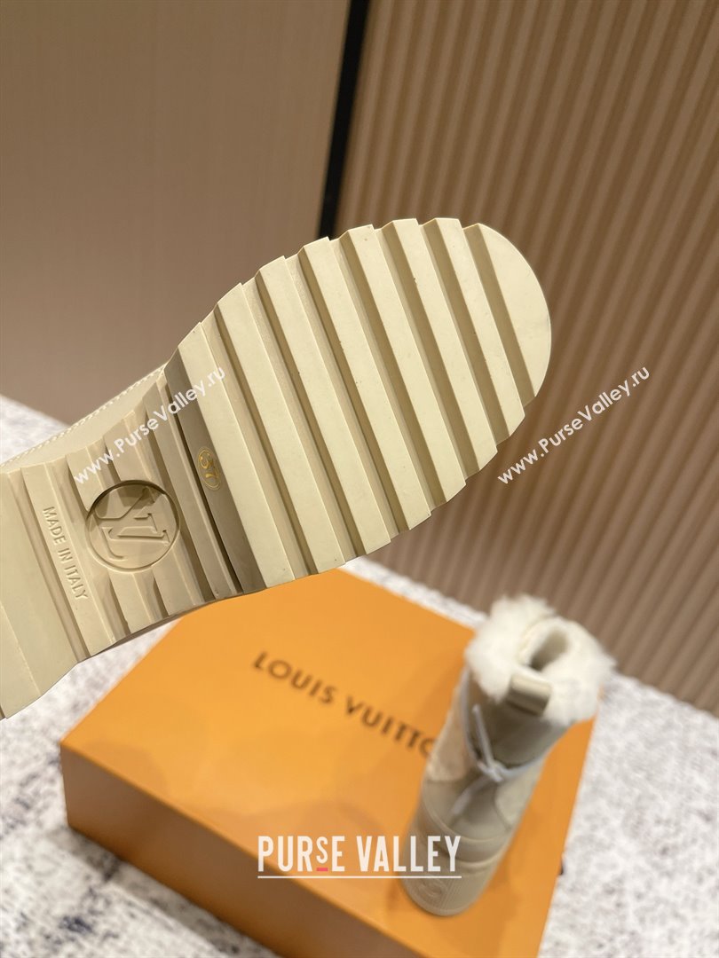 Louis Vuitton Laureate Platform Desert Ankle Boots in Monogram Calfskin Suede 7cm LV111917 Beige 2025 (MD-25111917)