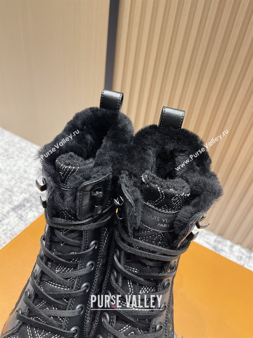 Louis Vuitton Laureate Platform Desert Ankle Boots in Monogram Calfskin Suede 7cm LV111918 Black 2025 (MD-25111918)