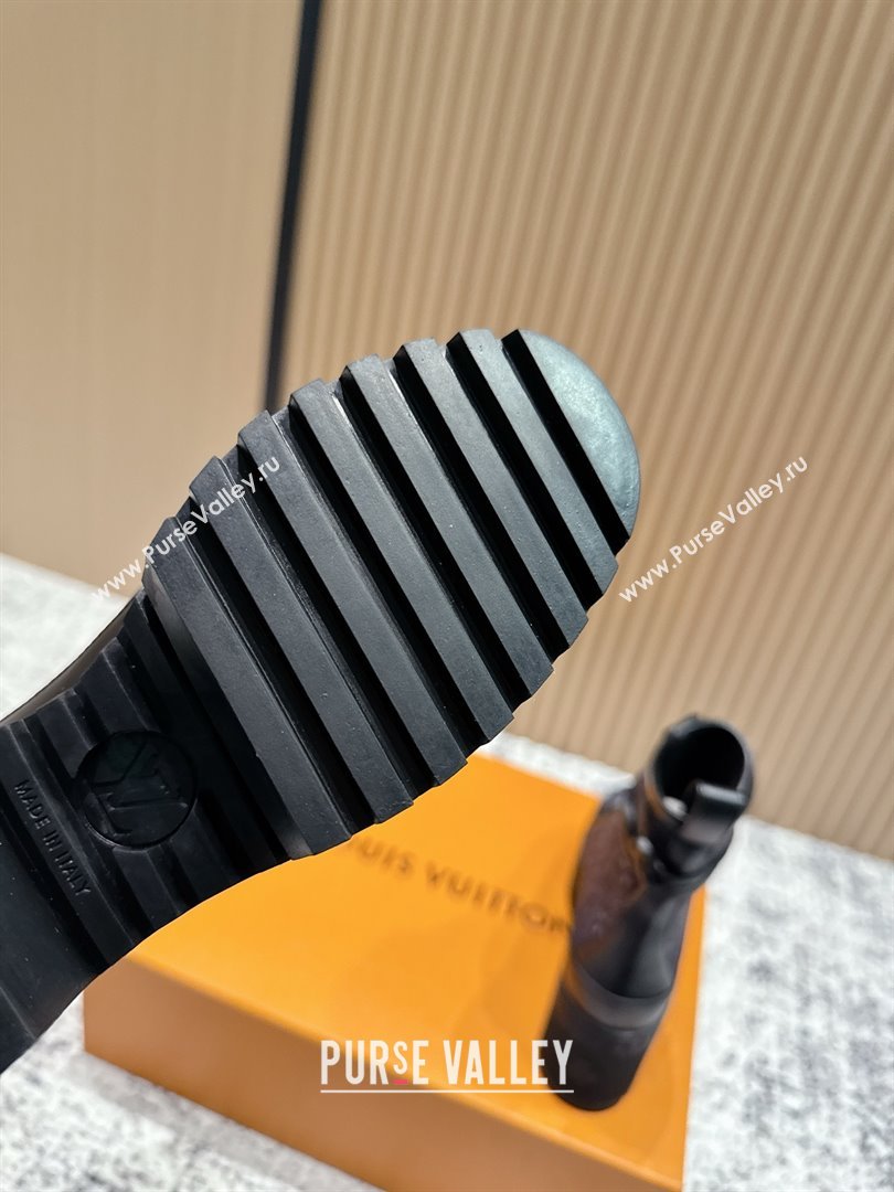 Louis Vuitton Laureate Platform Desert Ankle Boots in Monogram Denim 7cm LV111903 Black 2025 (MD-25111903)