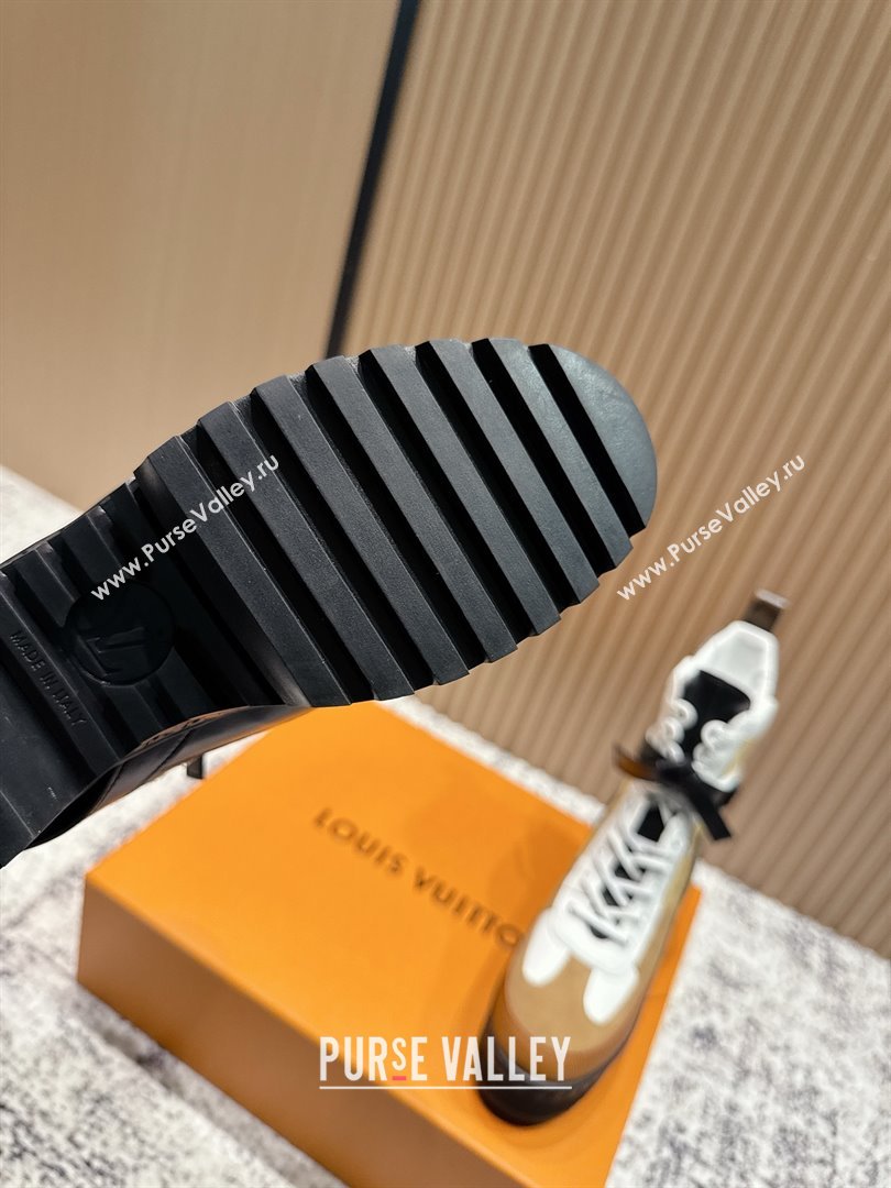 Louis Vuitton Laureate Platform Desert Ankle Boots in Suede Calfskin 7cm LV111905 Brown/Beige 2025 (MD-25111905)