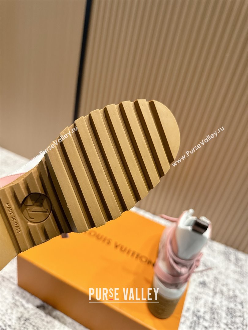 Louis Vuitton Laureate Platform Desert Ankle Boots in Suede Calfskin 7cm LV111906 Pink 2025 (MD-25111906)