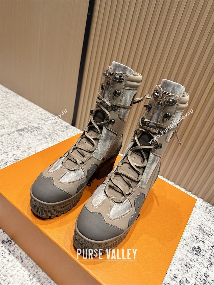 Louis Vuitton Laureate Platform Desert Ankle Boots in Calfskin 7cm LV111908 Beige 2025 (MD-25111908)