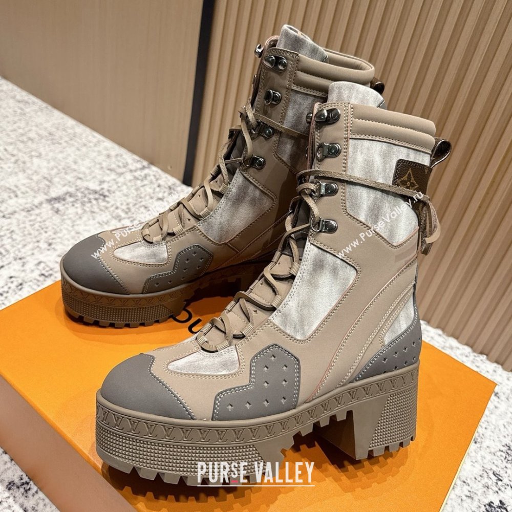 Louis Vuitton Laureate Platform Desert Ankle Boots in Calfskin 7cm LV111908 Beige 2025 (MD-25111908)