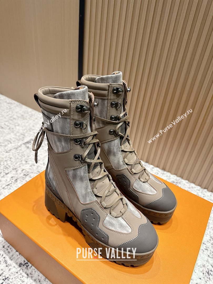 Louis Vuitton Laureate Platform Desert Ankle Boots in Calfskin 7cm LV111908 Beige 2025 (MD-25111908)