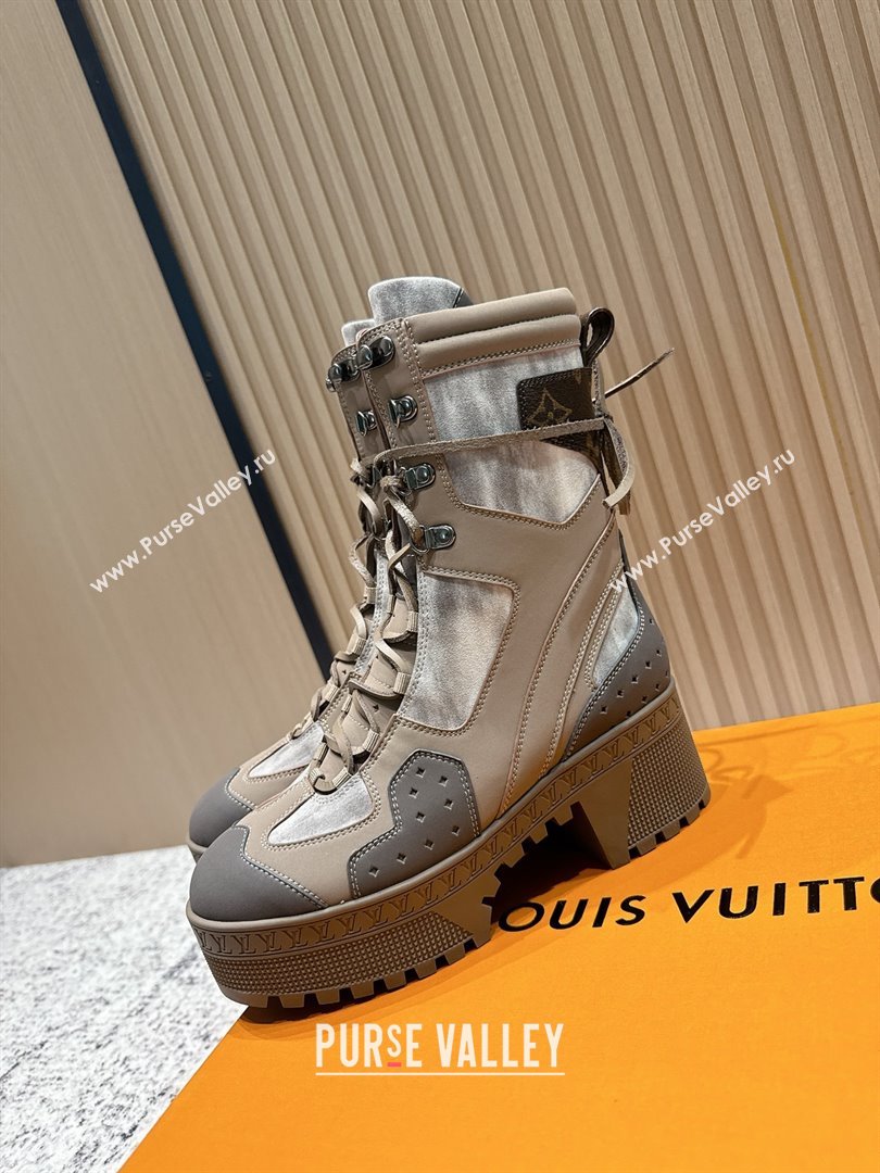 Louis Vuitton Laureate Platform Desert Ankle Boots in Calfskin 7cm LV111908 Beige 2025 (MD-25111908)