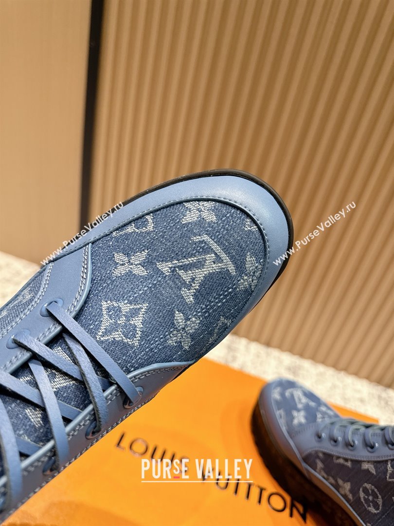 Louis Vuitton Laureate Platform Desert Ankle Boots in Monogram Denim 7cm LV111901 Blue 2025 (MD-25111901)