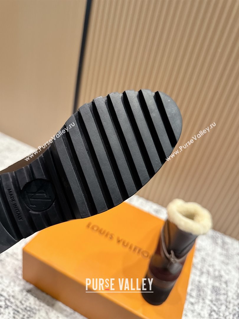 Louis Vuitton Laureate Platform Desert Wool Ankle Boots in Suede Monogram 7cm LV111910 Brown 2025 (MD-25111910)