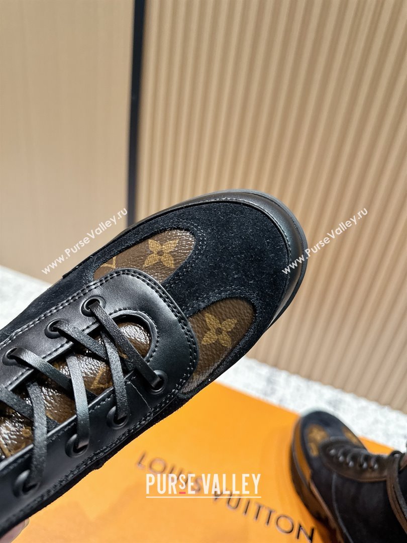 Louis Vuitton Laureate Platform Desert Ankle Boots in Monogram Suede 7cm LV111911 Black 2025 (MD-25111911)