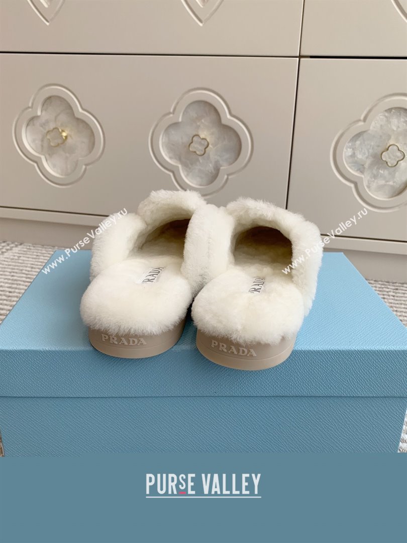 Prada Suede and Shearling Mules P112001 Beige 2025 (Women and Men) (LM-25111919)