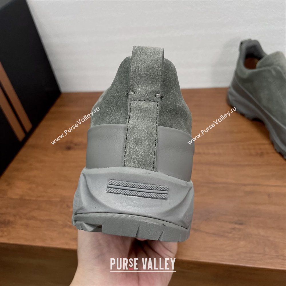 Zegna Mens Triple Stitch™ Monte Sneakers in Suede Grey 2025 (SHH-25112202)