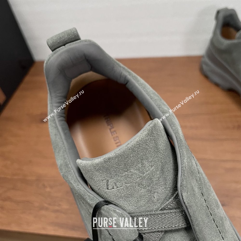 Zegna Mens Triple Stitch™ Monte Sneakers in Suede Grey 2025 (SHH-25112202)