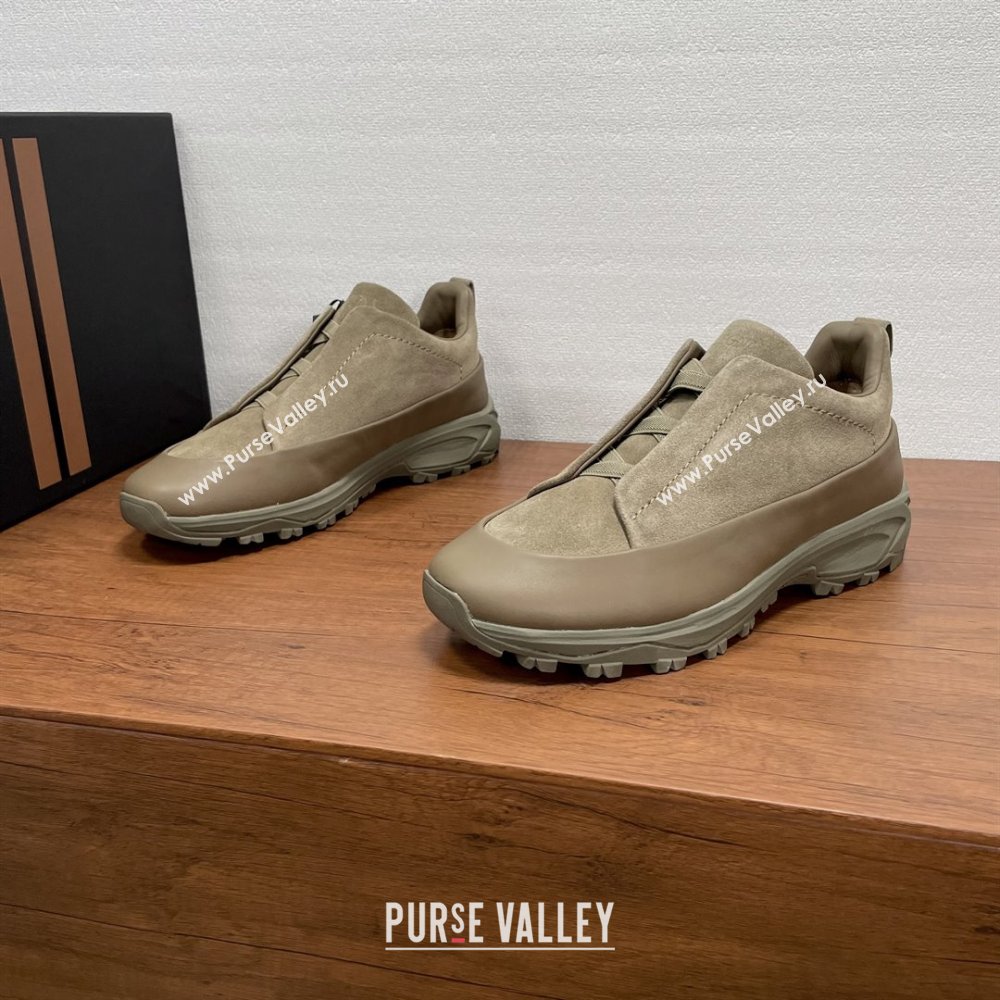 Zegna Mens Triple Stitch™ Monte Sneakers in Suede Beige 2025 (SHH-25112203)