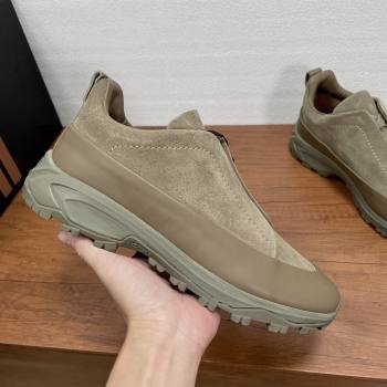 Zegna Mens Triple Stitch™ Monte Sneakers in Suede Beige 2025 (SHH-25112203)