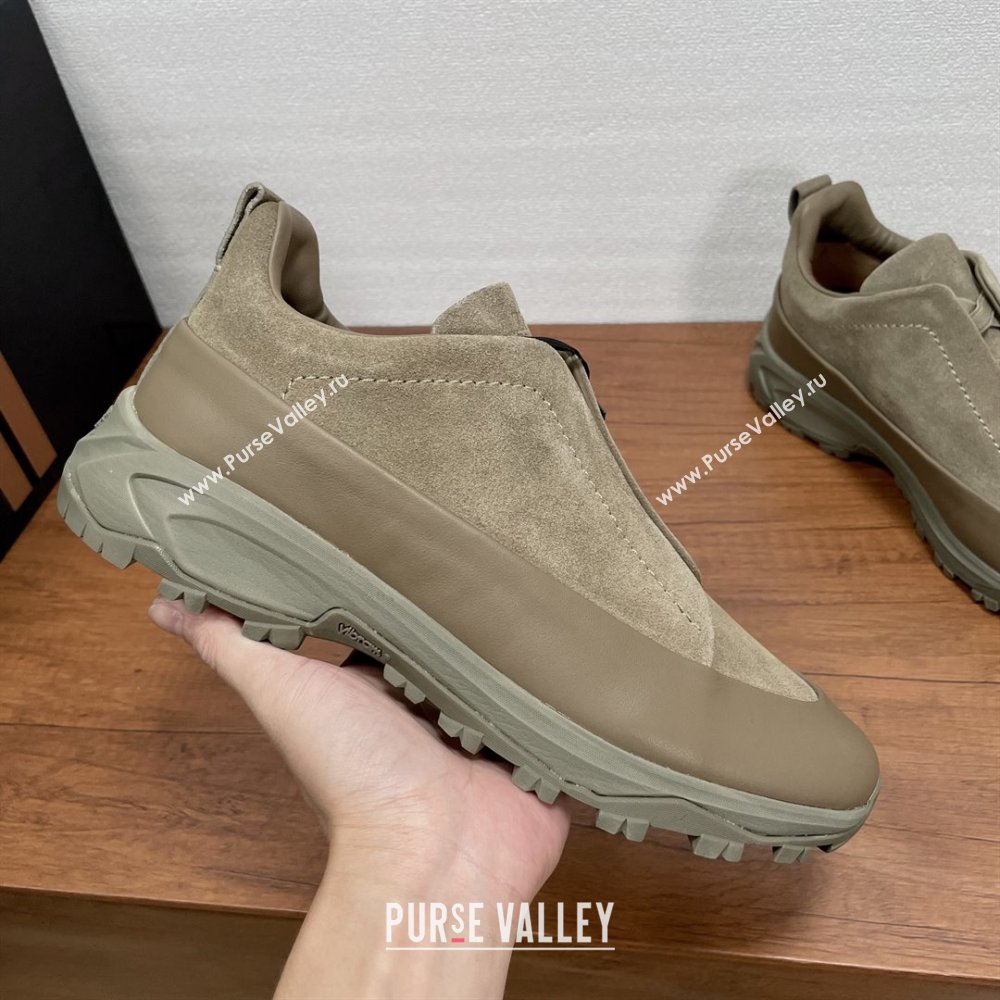 Zegna Mens Triple Stitch™ Monte Sneakers in Suede Beige 2025 (SHH-25112203)