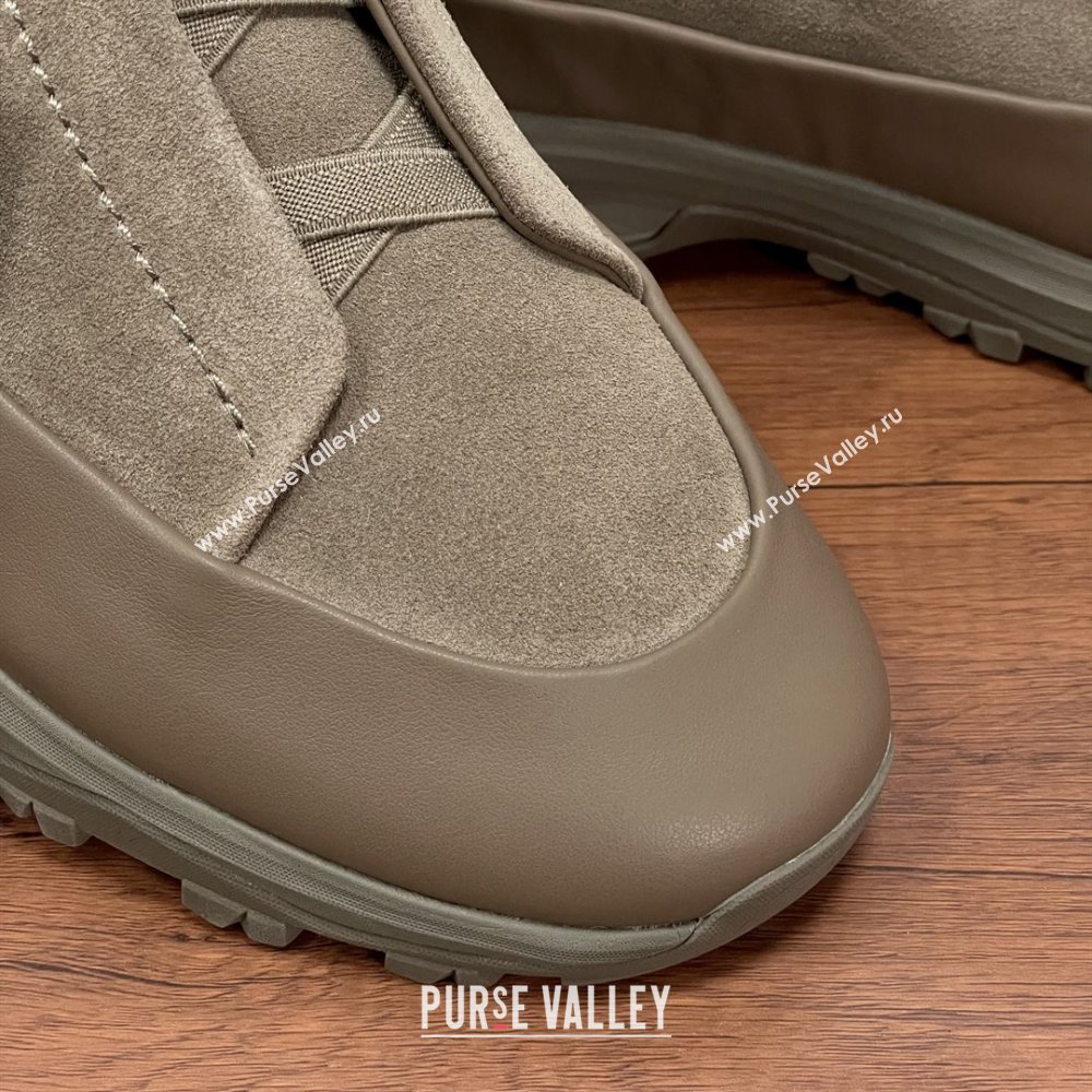 Zegna Mens Triple Stitch™ Monte Sneakers in Suede Beige 2025 (SHH-25112203)