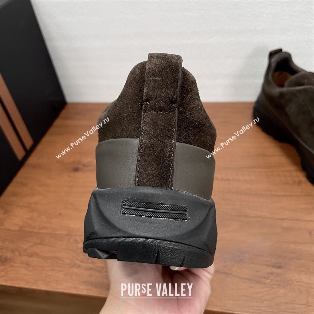 Zegna Mens Triple Stitch™ Monte Sneakers in Suede Coffee 2025 (SHH-25112204)