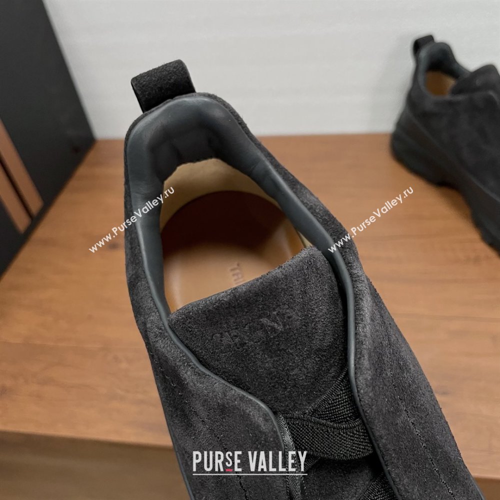 Zegna Mens Triple Stitch™ Monte Sneakers in Suede Black 2025 (SHH-25112205)