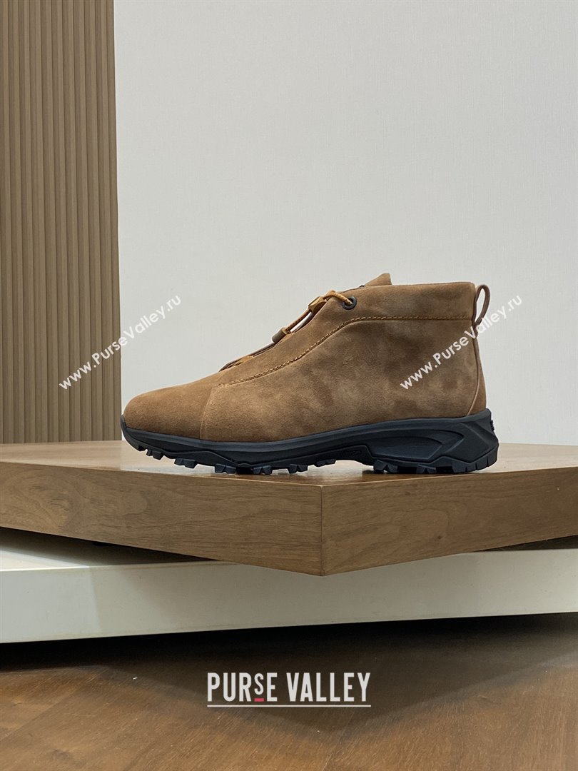 Zegna Mens Triple Stitch™ Vetta Sneakers in Brown Suede 2025 (LM-25112207)