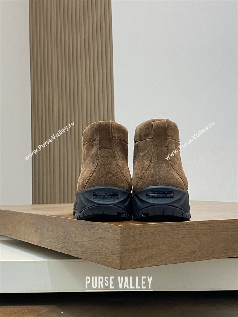 Zegna Mens Triple Stitch™ Vetta Sneakers in Brown Suede 2025 (LM-25112207)