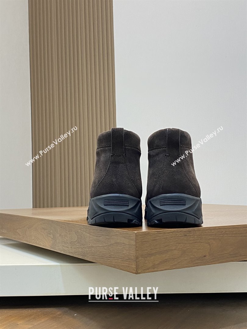 Zegna Mens Triple Stitch™ Vetta Sneakers in Dark Brown Suede 2025 (LM-25112208)