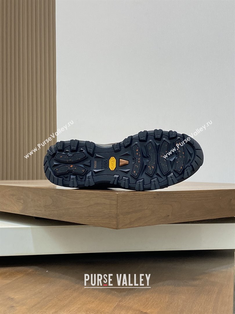 Zegna Mens Triple Stitch™ Vetta Sneakers in Dark Brown Suede 2025 (LM-25112208)