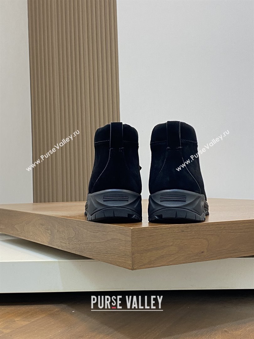 Zegna Mens Triple Stitch™ Vetta Sneakers in Black Suede 2025 (LM-25112206)