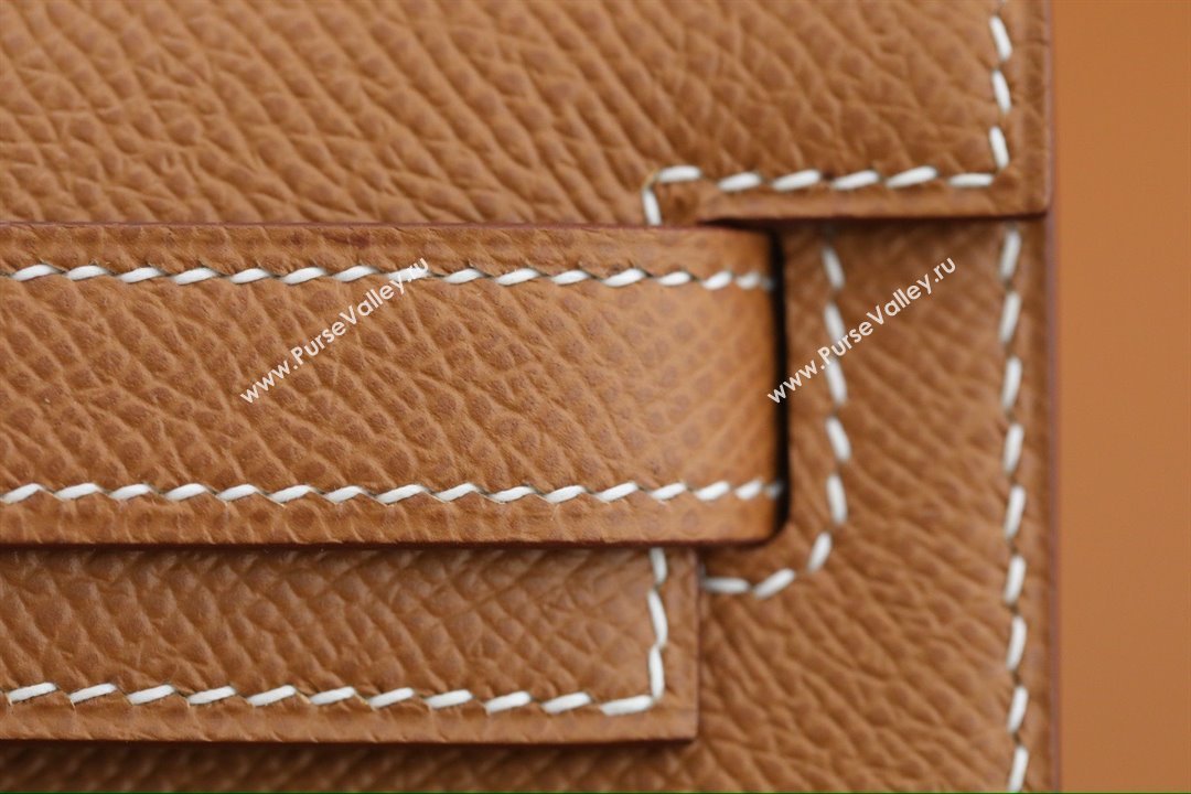 Hermes Kelly Cut Clutch Bag in Original Epsom Leather Brown/Gold (Full Handmade) (AYA-25112101)