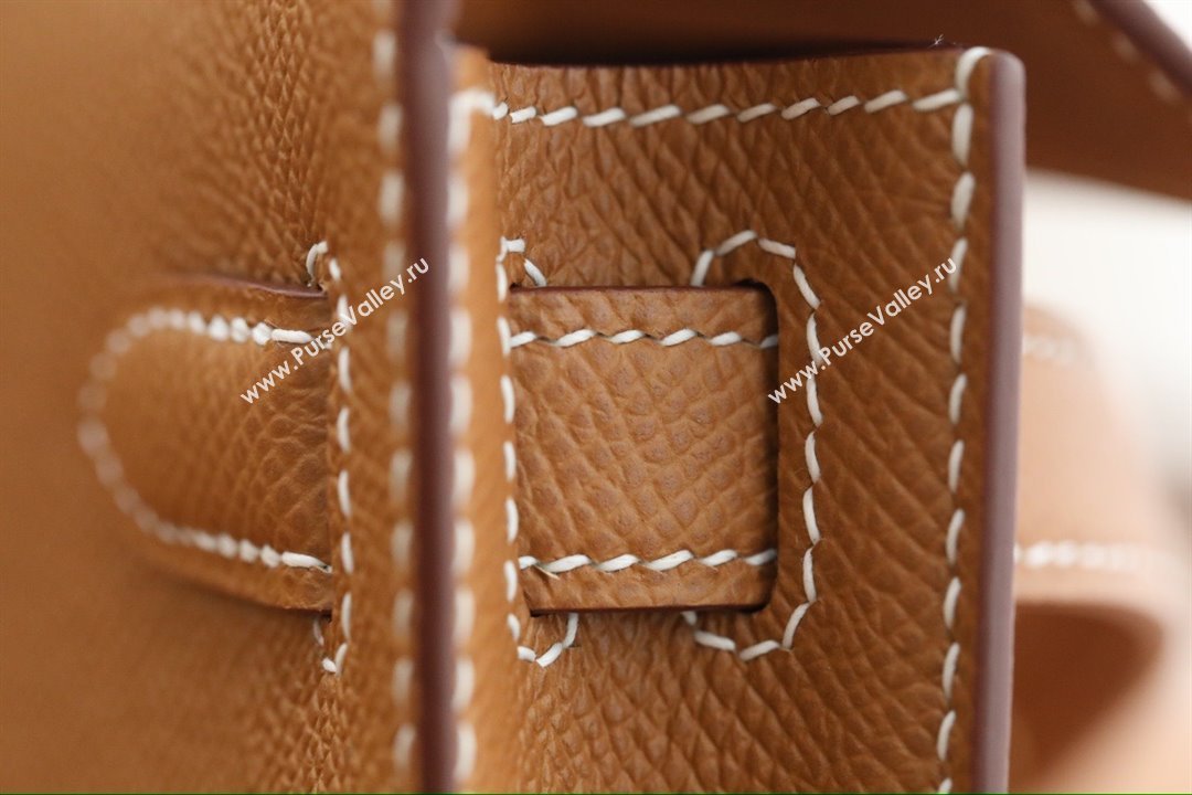 Hermes Kelly Cut Clutch Bag in Original Epsom Leather Brown/Gold (Full Handmade) (AYA-25112101)