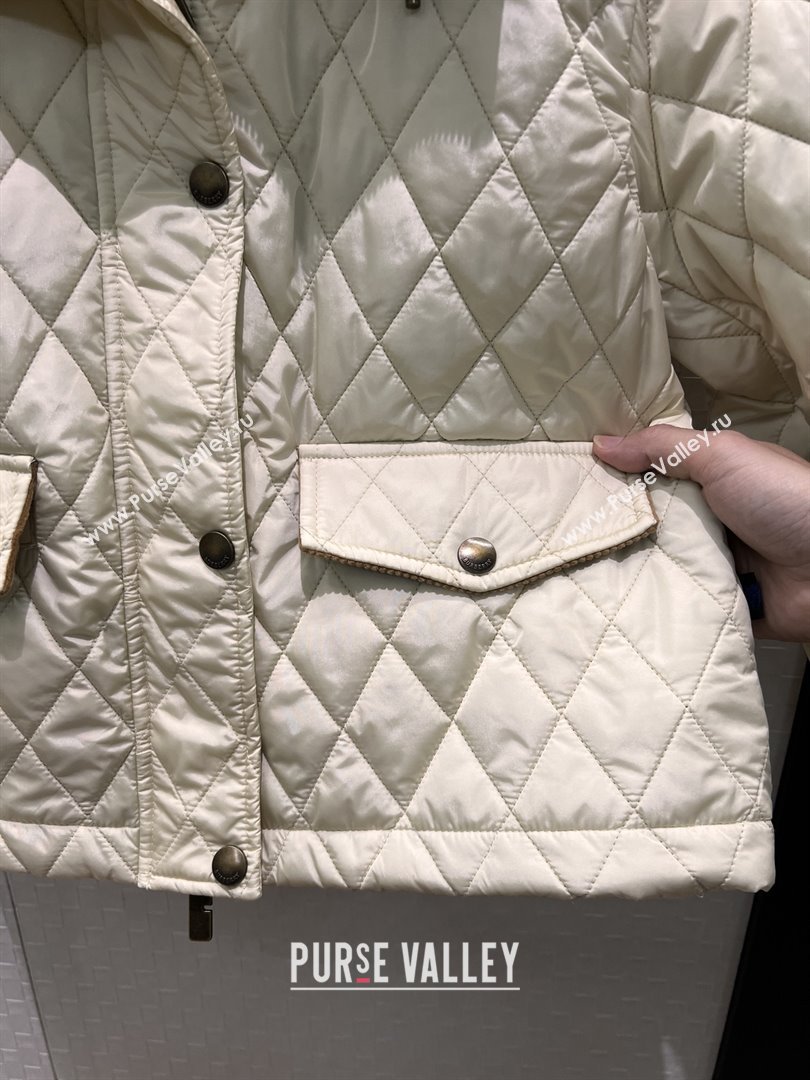 Burberry Cropped Quilted Nylon Hooded Jacket B112707 Beige 2025 (Q-25112807)