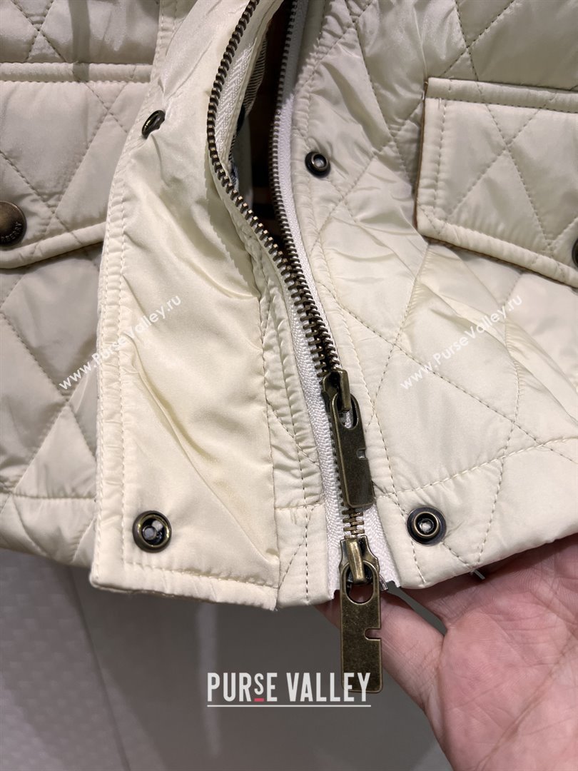 Burberry Cropped Quilted Nylon Hooded Jacket B112707 Beige 2025 (Q-25112807)