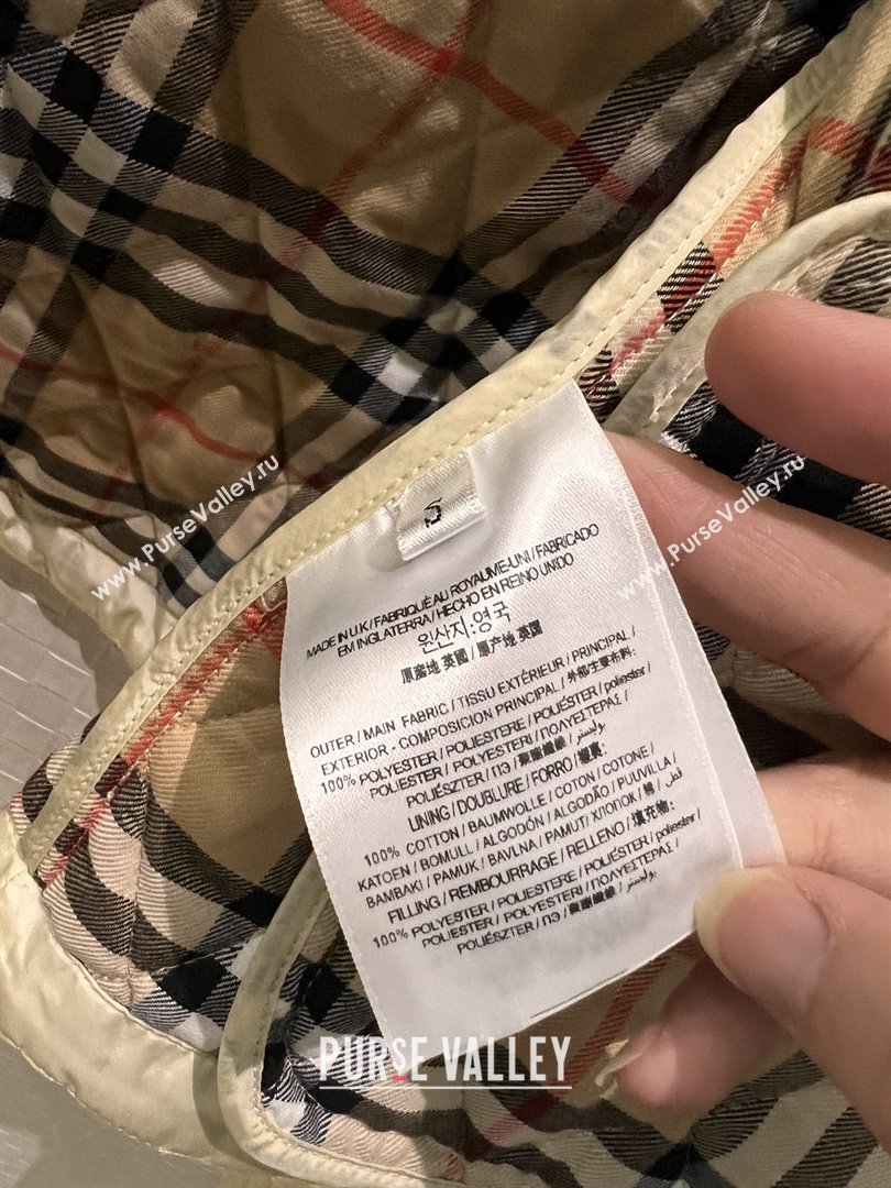 Burberry Cropped Quilted Nylon Hooded Jacket B112707 Beige 2025 (Q-25112807)