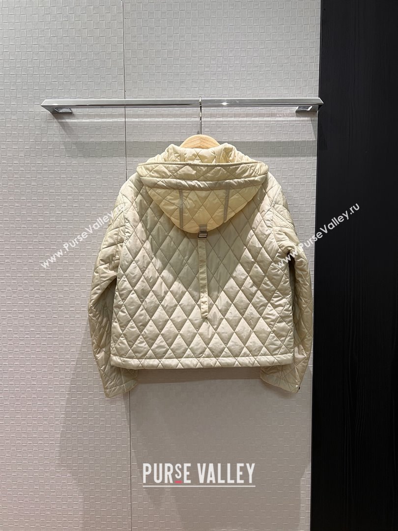 Burberry Cropped Quilted Nylon Hooded Jacket B112707 Beige 2025 (Q-25112807)
