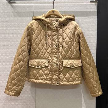 Burberry Cropped Quilted Nylon Hooded Jacket B112708 Brown 2025 (Q-25112808)